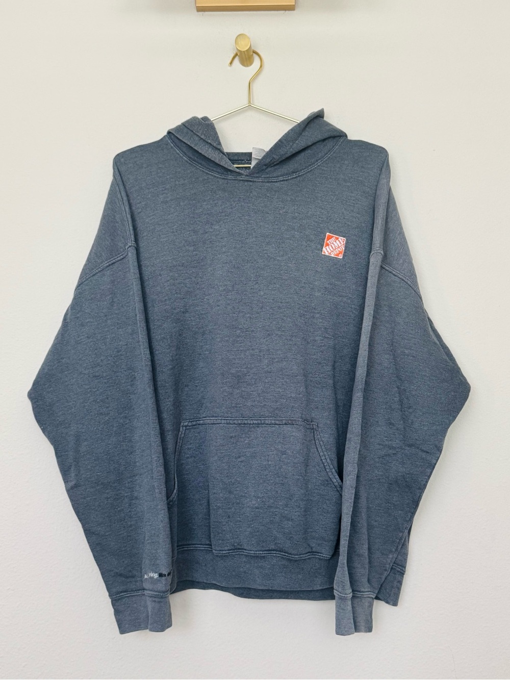 Home Depot Gray Pullover Hooded Sweatshirt with Small Logo